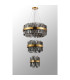 Lysander 3 Tier 25cm + 40cm + 60cm Pendant 6 + 10 + 18 Light G9 Brass/Smoke Item Weight: 34kg-12