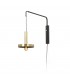 Wall Light Extendable Satin Gold, Black 1x E27 - 1