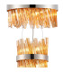 Lysander 3 Tier 25cm + 40cm + 60cm Pendant 6 + 10 + 18 Light G9 Polished Nickel/Amber Item Weight: 34kg-6