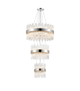 Lysander 3 Tier 25cm + 40cm + 60cm Pendant 6 + 10 + 18 Light G9 Polished Nickel/Clear Item Weight: 34kg-1