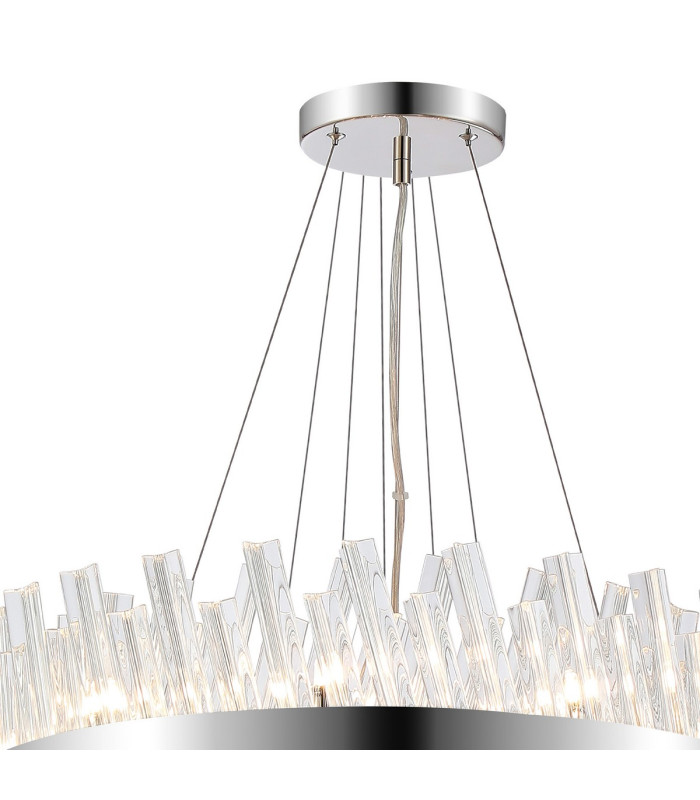 Lysander 3 Tier 25cm + 40cm + 60cm Pendant 6 + 10 + 18 Light G9 Polished Nickel/Clear Item Weight: 34kg-7