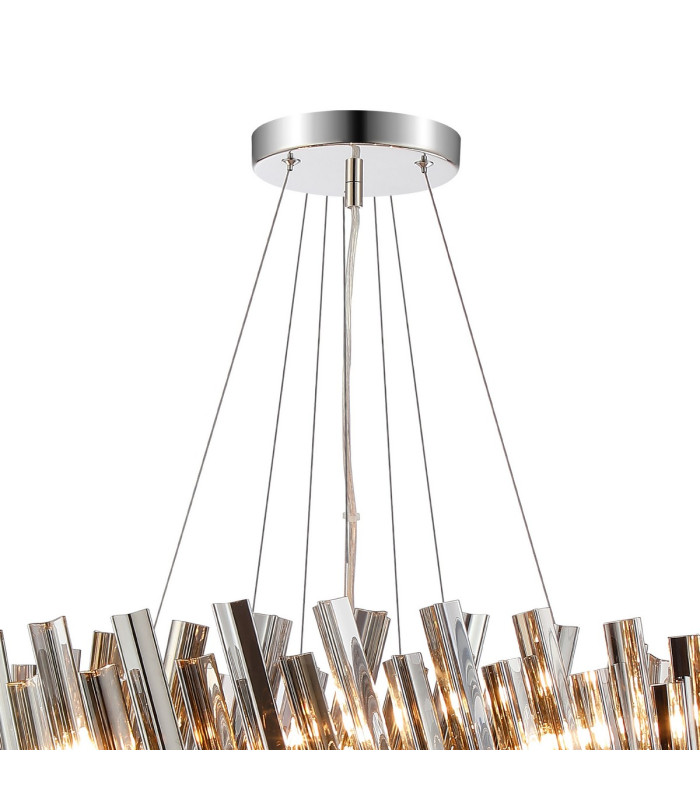 Lysander 3 Tier 25cm + 40cm + 60cm Pendant 6 + 10 + 18 Light G9 Polished Nickel/Smoke Item Weight: 34kg-7