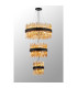 Lysander 3 Tier 25cm + 40cm + 60cm Pendant 6 + 10 + 18 Light G9 Satin Black/Amber Item Weight: 34kg-3