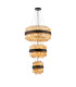 Lysander 3 Tier 25cm + 40cm + 60cm Pendant 6 + 10 + 18 Light G9 Satin Black/Amber Item Weight: 34kg-5
