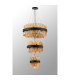 Lysander 3 Tier 25cm + 40cm + 60cm Pendant 6 + 10 + 18 Light G9 Satin Black/Amber Item Weight: 34kg-12