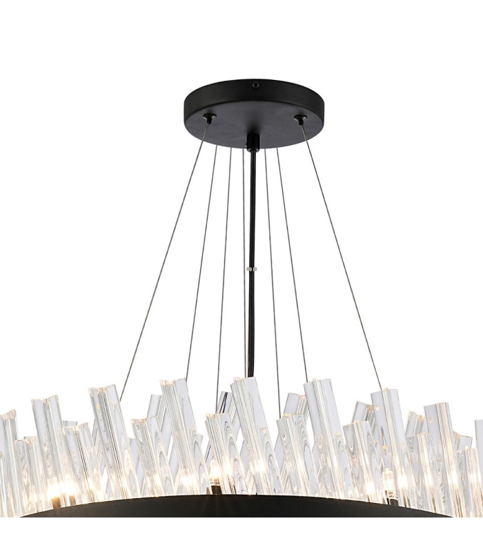 Lysander 3 Tier 25cm + 40cm + 60cm Pendant 6 + 10 + 18 Light G9 Satin Black/Clear Item Weight: 34kg-7