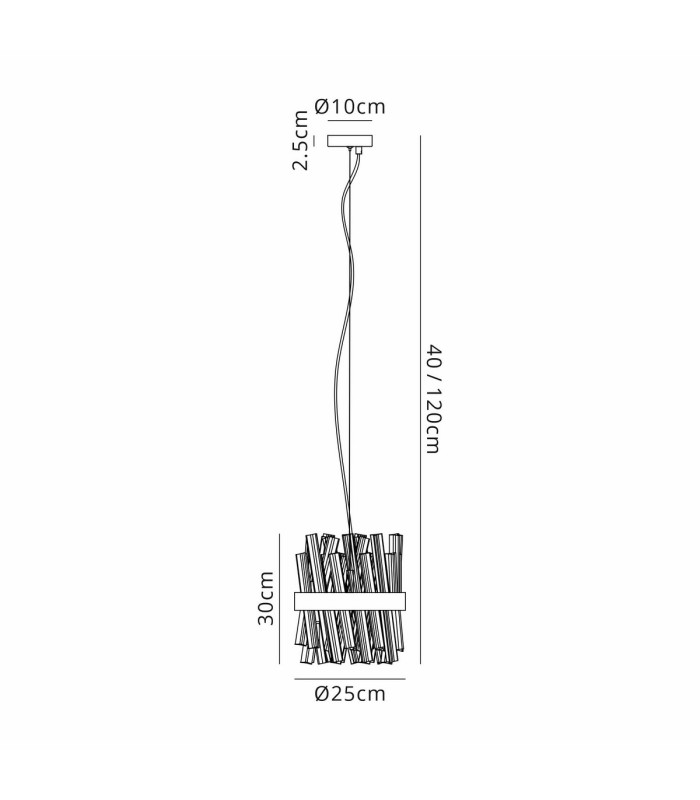 Lysander Pendant Round 25cm 6 Light G9 Brass / Amber Sculpted Glass-2
