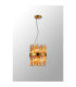 Lysander Pendant Round 25cm 6 Light G9 Brass / Amber Sculpted Glass-3