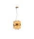 Lysander Pendant Round 25cm 6 Light G9 Brass / Amber Sculpted Glass-5
