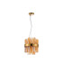 Lysander Pendant Round 25cm 6 Light G9 Brass / Amber Sculpted Glass-10