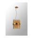 Lysander Pendant Round 25cm 6 Light G9 Brass / Amber Sculpted Glass-11