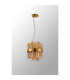 Lysander Pendant Round 25cm 6 Light G9 Brass / Amber Sculpted Glass-13