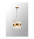 Lysander Pendant Round 25cm 6 Light G9 Brass / Clear Sculpted Glass-3