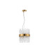 Lysander Pendant Round 25cm 6 Light G9 Brass / Clear Sculpted Glass-4