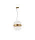 Lysander Pendant Round 25cm 6 Light G9 Brass / Clear Sculpted Glass-5