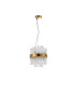 Lysander Pendant Round 25cm 6 Light G9 Brass / Clear Sculpted Glass-10