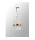 Lysander Pendant Round 25cm 6 Light G9 Brass / Clear Sculpted Glass-11
