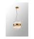 Lysander Pendant Round 25cm 6 Light G9 Brass / Clear Sculpted Glass-12