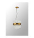 Lysander Pendant Round 25cm 6 Light G9 Brass / Clear Sculpted Glass-13