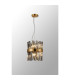 Lysander Pendant Round 25cm 6 Light G9 Brass / Smoke Sculpted Glass-3