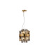 Lysander Pendant Round 25cm 6 Light G9 Brass / Smoke Sculpted Glass-5