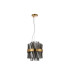 Lysander Pendant Round 25cm 6 Light G9 Brass / Smoke Sculpted Glass-10