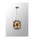 Lysander Pendant Round 25cm 6 Light G9 Brass / Smoke Sculpted Glass-12