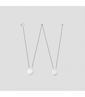 2 Light White Suspension Pendant, E27 - 1