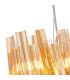Lysander Pendant Round 25cm 6 Light G9 Polished Nickel / Amber Sculpted Glass-8