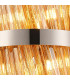 Lysander Pendant Round 25cm 6 Light G9 Polished Nickel / Amber Sculpted Glass-9