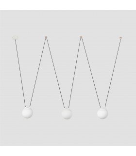 3 Light White Suspension Pendant, E27 - 1