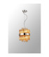 Lysander Pendant Round 25cm 6 Light G9 Polished Nickel / Amber Sculpted Glass-12