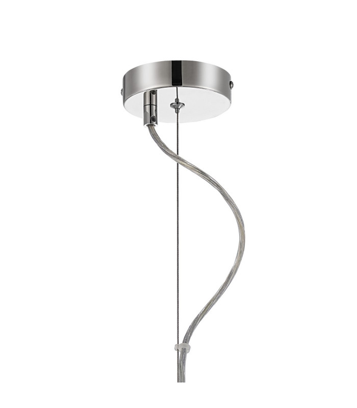 Lysander Pendant Round 25cm 6 Light G9 Polished Nickel/Clear Sculpted Glass-7