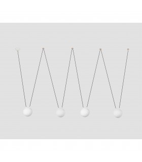 4 Light White Suspension Pendant, E27 - 1