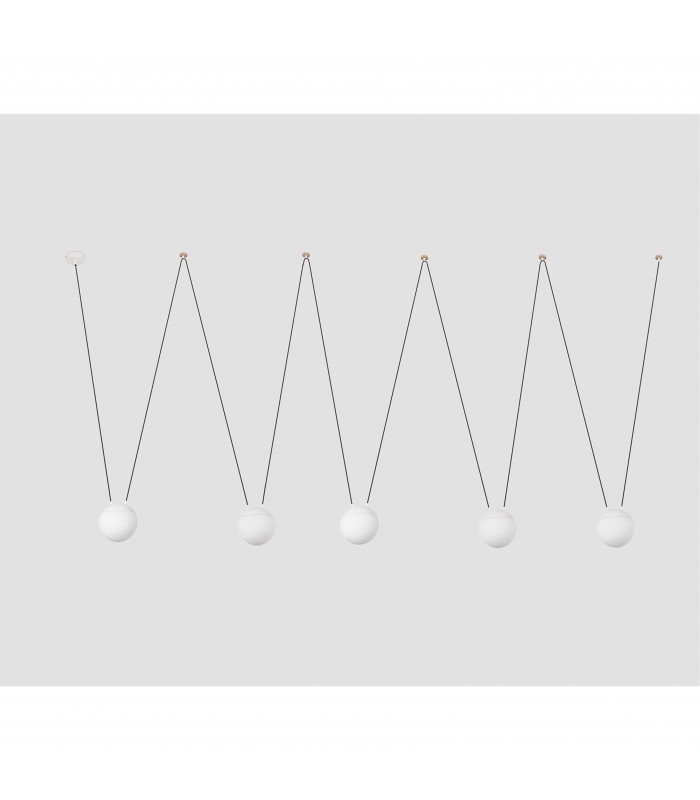 5 Light White Suspension Pendant, E27 - 1