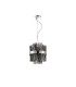 Lysander Pendant Round 25cm 6 Light G9 Polished Nickel / Smoke Sculpted Glass-10