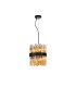 Lysander Pendant Round 25cm 6 Light G9 Satin Black / Amber Sculpted Glass-1