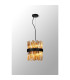Lysander Pendant Round 25cm 6 Light G9 Satin Black / Amber Sculpted Glass-3