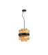 Lysander Pendant Round 25cm 6 Light G9 Satin Black / Amber Sculpted Glass-5