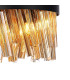 Lysander Pendant Round 25cm 6 Light G9 Satin Black / Amber Sculpted Glass-6