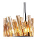 Lysander Pendant Round 25cm 6 Light G9 Satin Black / Amber Sculpted Glass-8