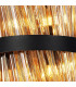 Lysander Pendant Round 25cm 6 Light G9 Satin Black / Amber Sculpted Glass-9