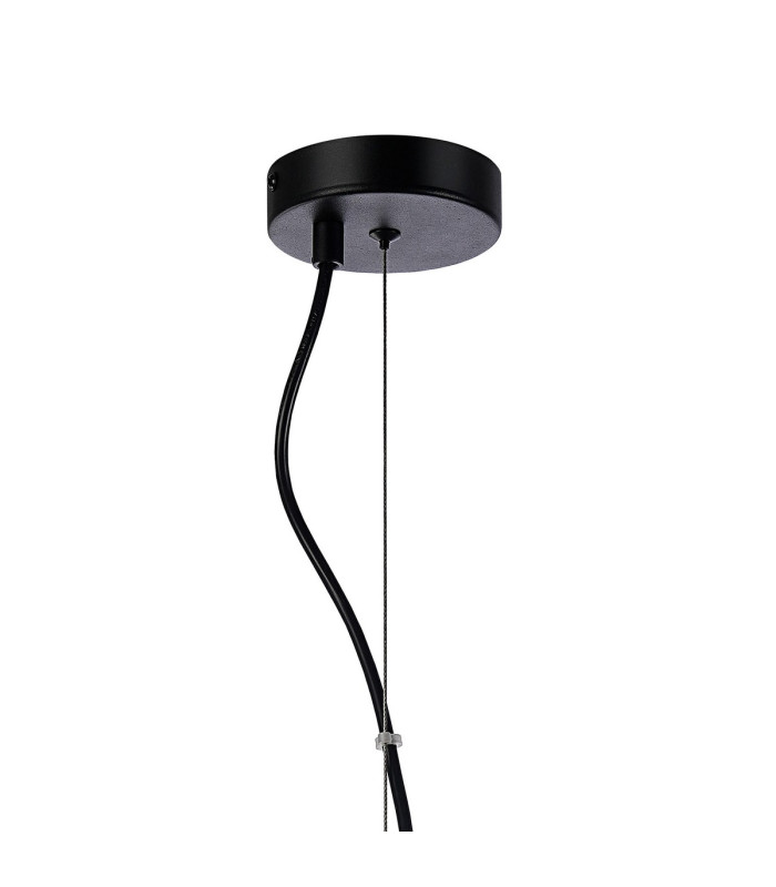 Lysander Pendant Round 25cm 6 Light G9 Satin Black / Clear Sculpted Glass-7