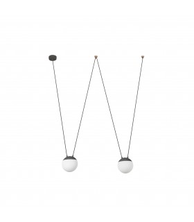2 Light Grey Suspension Pendant, E27 - 1