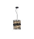 Lysander Pendant Round 25cm 6 Light G9 Satin Black / Smoke Sculpted Glass-1