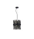 Lysander Pendant Round 25cm 6 Light G9 Satin Black / Smoke Sculpted Glass-4