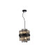 Lysander Pendant Round 25cm 6 Light G9 Satin Black / Smoke Sculpted Glass-5