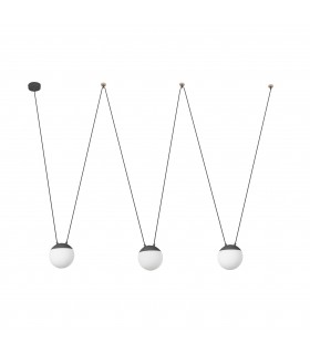 3 Light Grey Suspension Pendant, E27 - 1