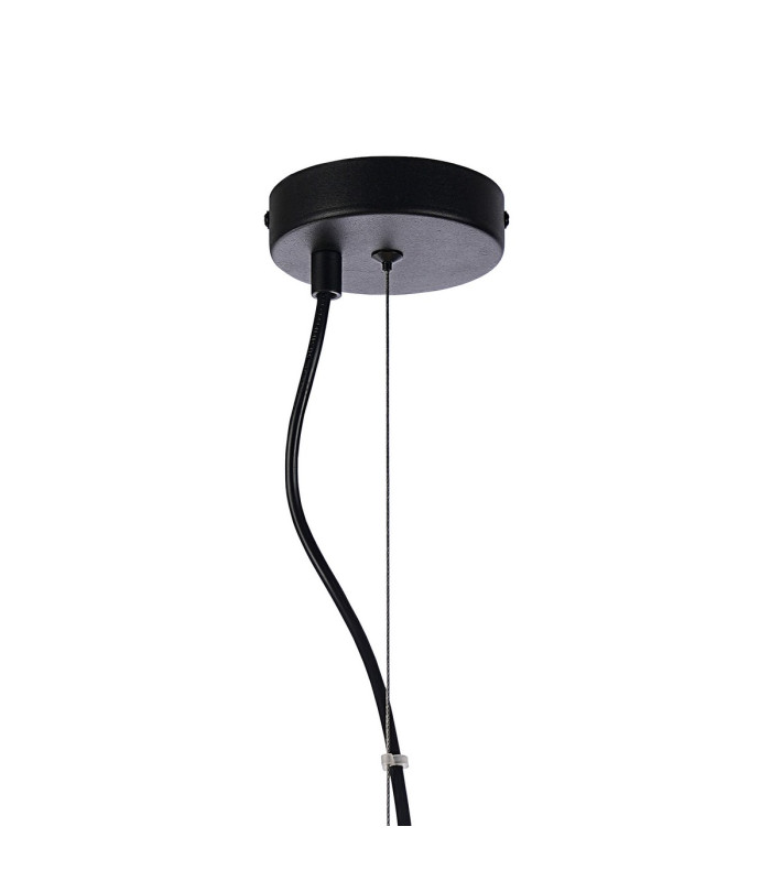 Lysander Pendant Round 25cm 6 Light G9 Satin Black / Smoke Sculpted Glass-7