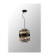Lysander Pendant Round 25cm 6 Light G9 Satin Black / Smoke Sculpted Glass-12